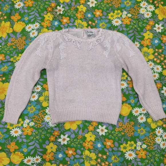 Dana Ashley Vintage 80s Light Pink Knit Sweater - Picture 4 of 7